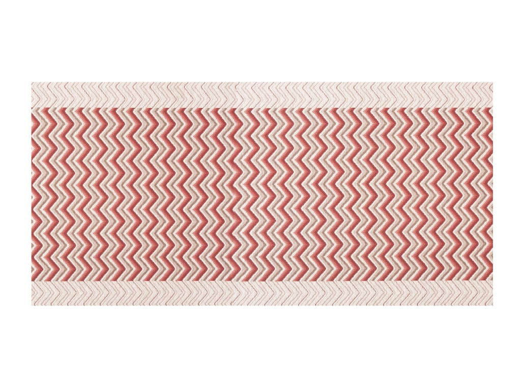 Tappeto Passatoia Tessuto Jacquard Linea Emozioni Dis. Zig Zag Twist Rosso - 57x600 - Rosso