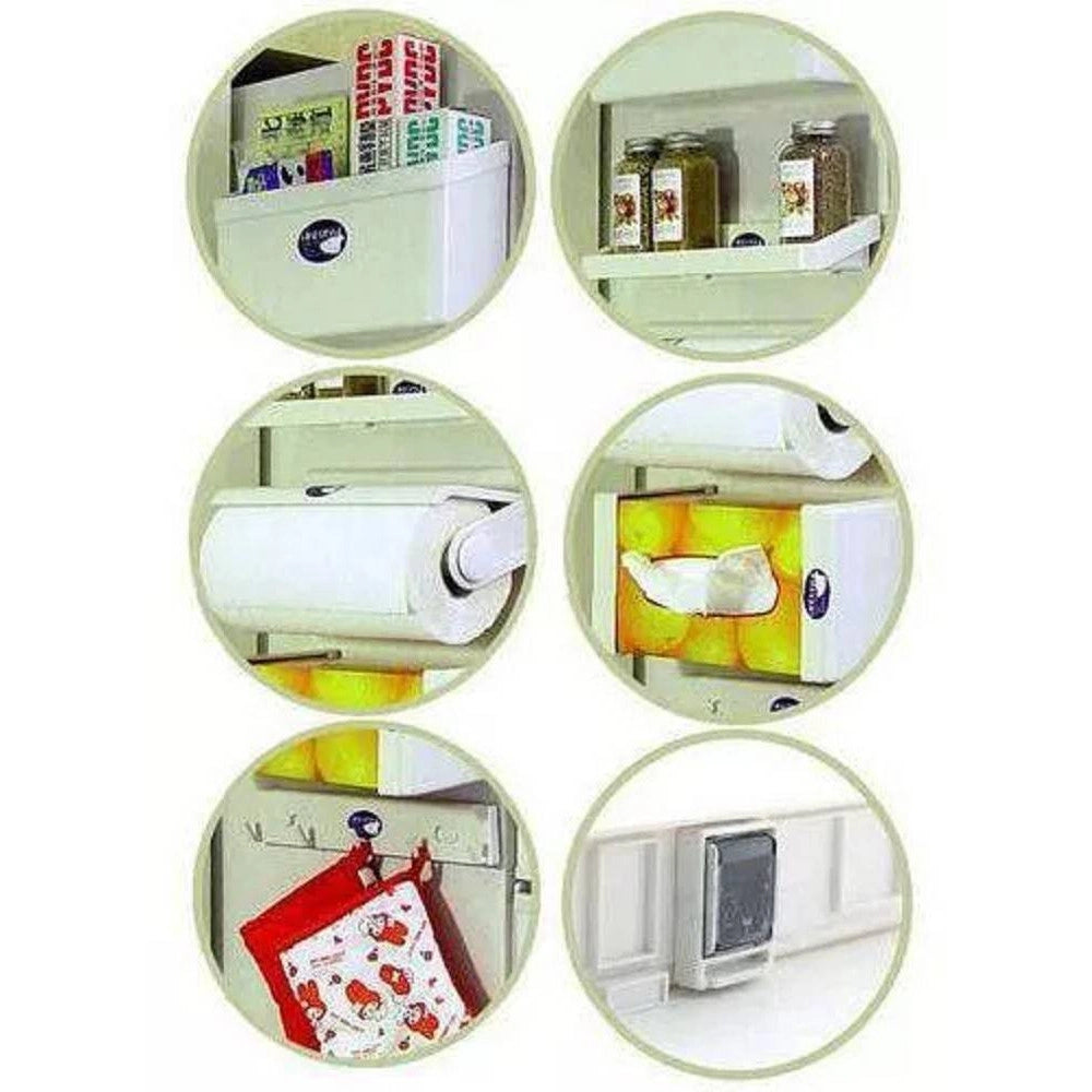 Trade Shop - Set Scaffali A Combinazione Magnetica 5in1 Magnete Frigorifero Multifunzionale -