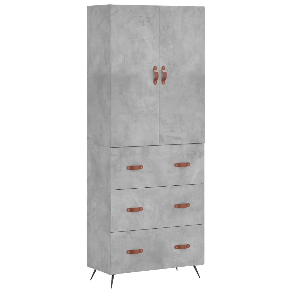 Credenza Grigio Cemento 69,5x34x180 cm in Legno Multistrato 3195823