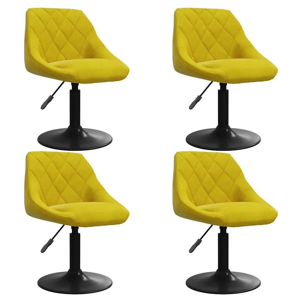 Sedie da pranzo Girevoli 4 pz Giallo Senape in Velluto