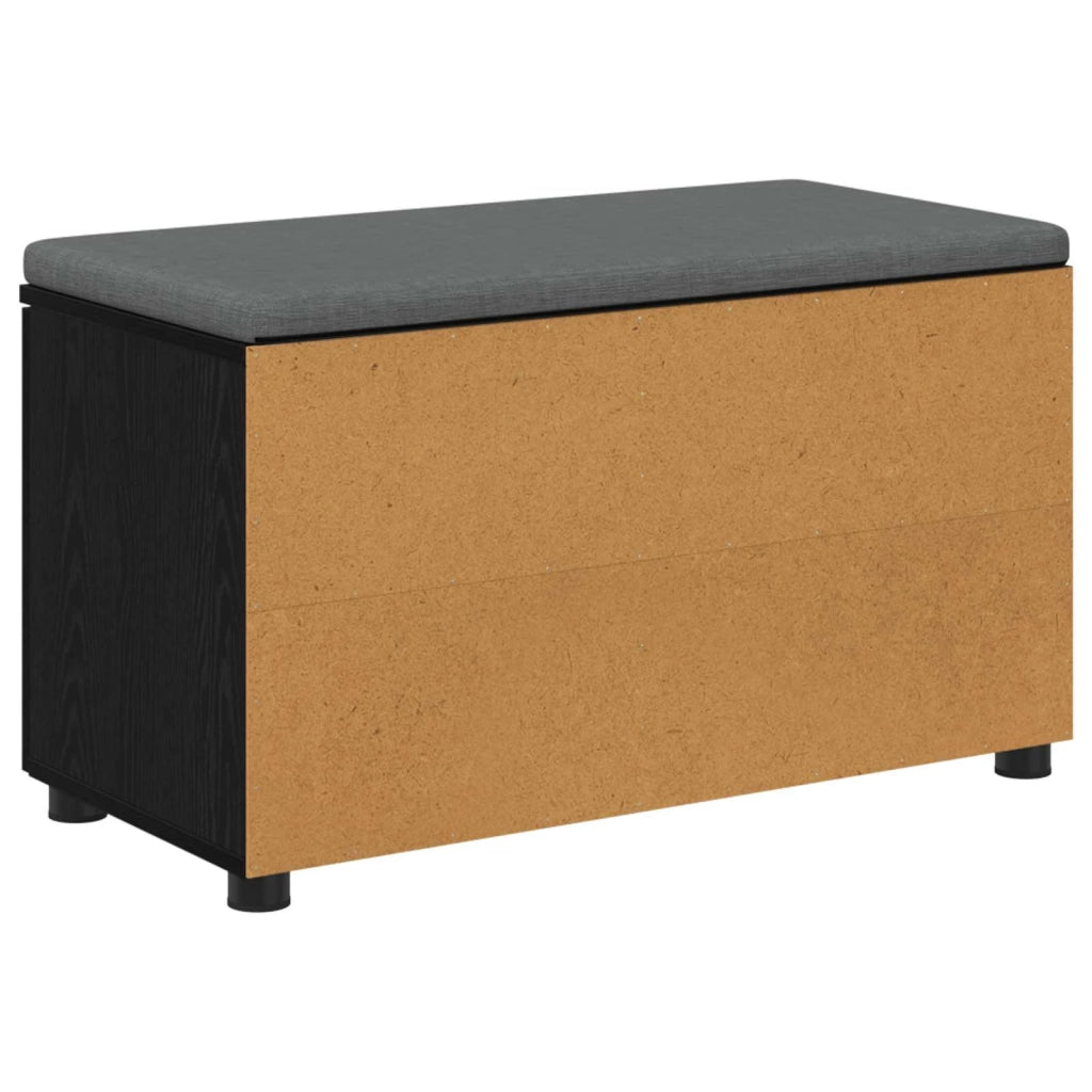 Panca per ingresso con cuscino-Sgabello-Panca da Corridoio Rovere Nero 80 x 38 x 46 cm 859030
