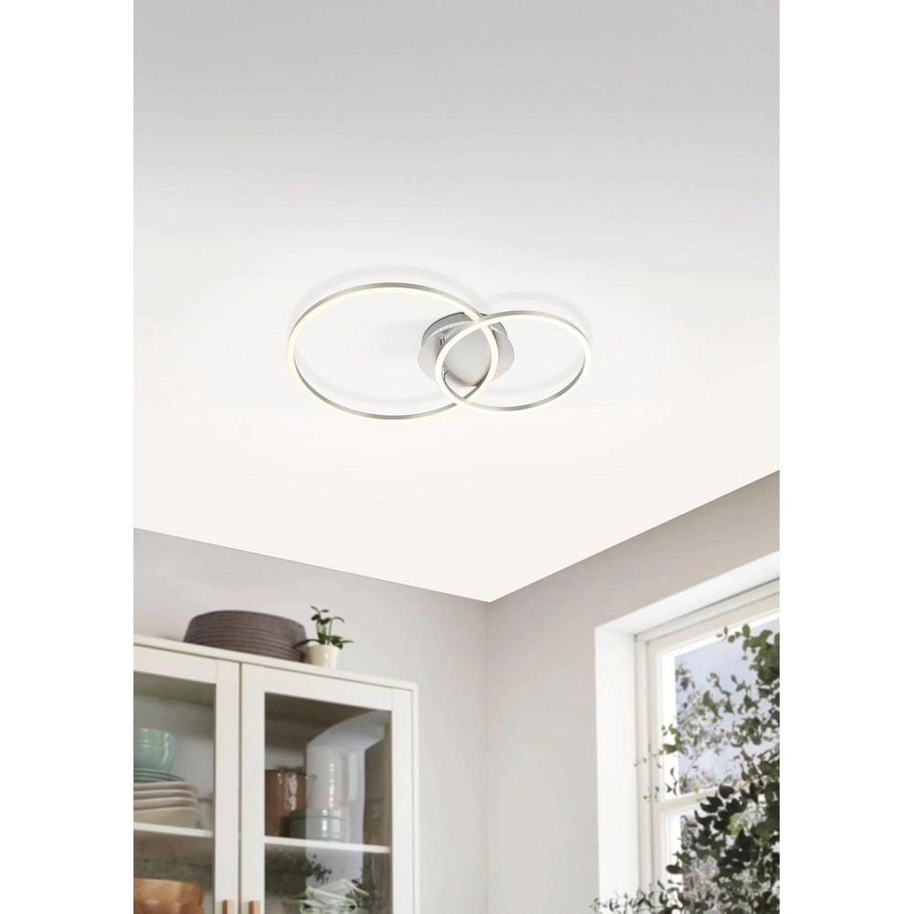 Lampadario con 2 Cerchi Led e Dimmer RGB Palmaves 3 Eglo
