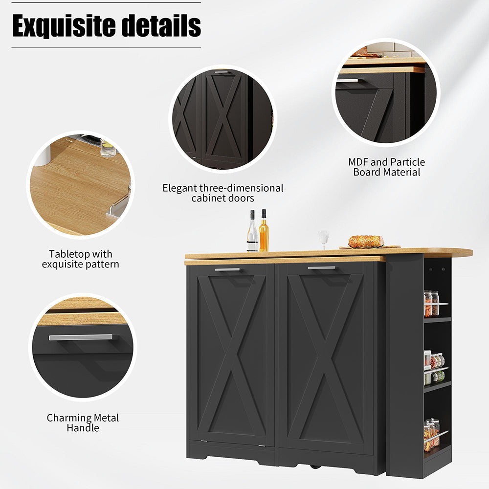 Bancone cucina rotante - Xylo - multifunzione con scaffali nero