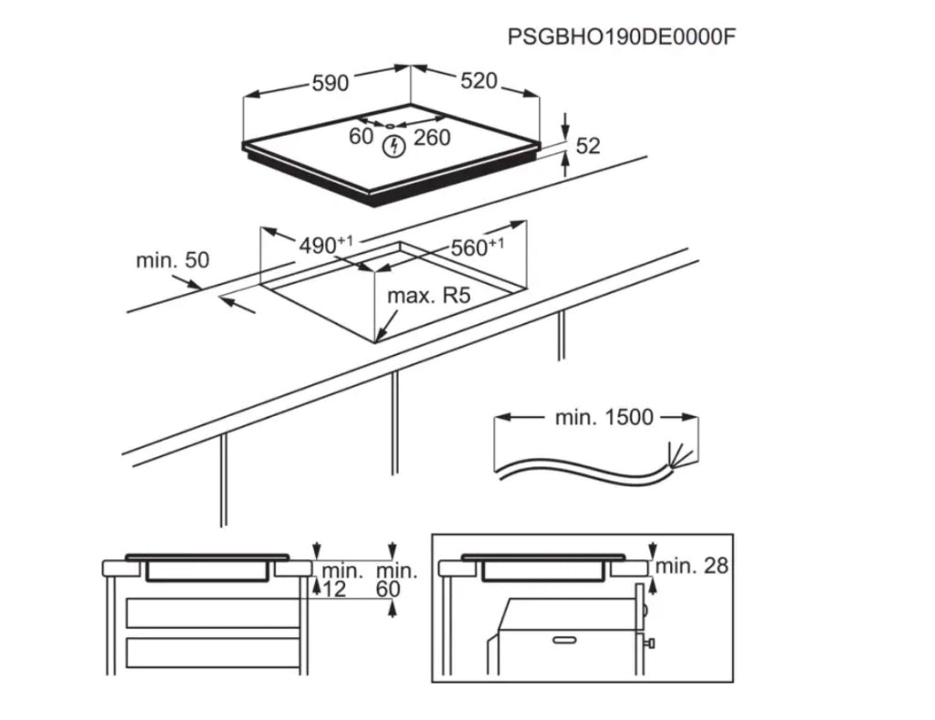 Aeg hk604200ib piano cottura incasso a induzione 3kw 60 cm nero