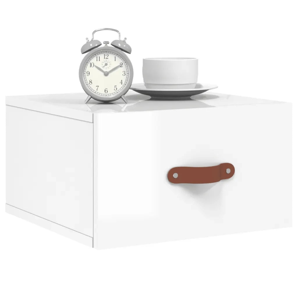 Comodini a Muro 2 pz Bianco Lucido 35x35x20 cmcod mxl 79217