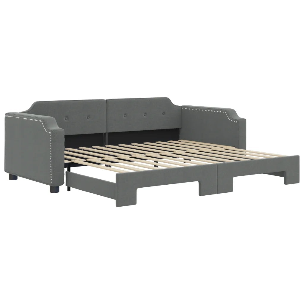 Divano Letto con Letto Estraibile Grigio Scuro 80x200 Tessuto 3197630