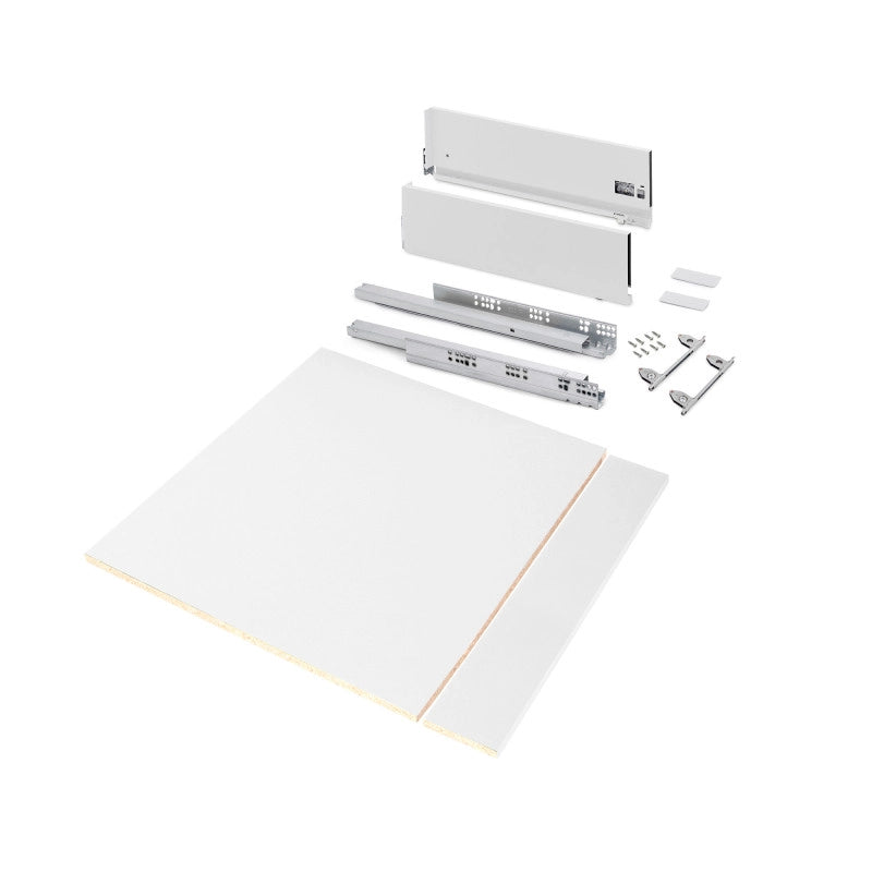 Kit di cassetti per cucina o bagno Vertex con regolazione 3D, altezza 178 mm, con pannelli inclusi, modulo 600 mm, Gri..