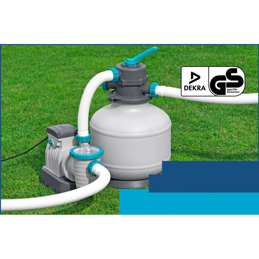 Trade Shop - Pompa Sistema Di Filtraggio A Sabbia Con Timer 6.056 L/h Per Piscine Fuori Terra 58497 -
