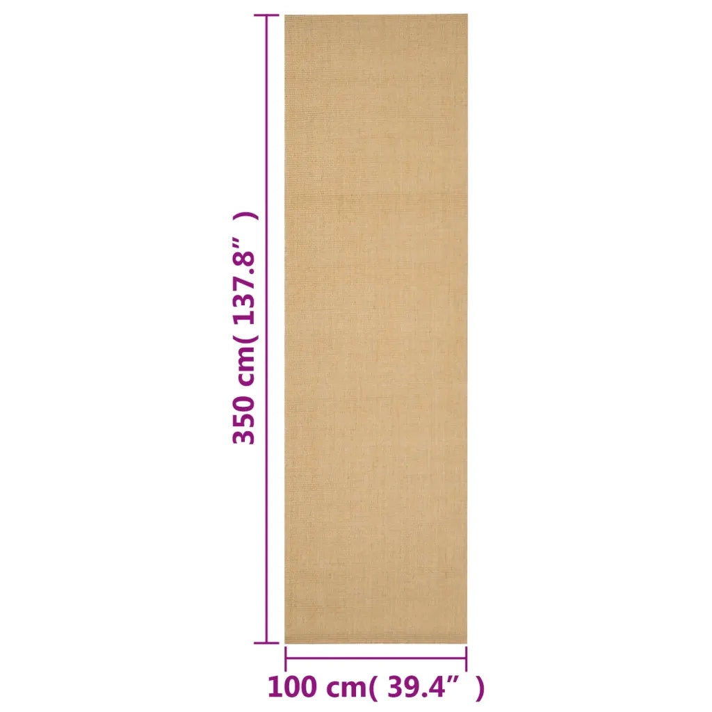 vidaXL Tappeto in Sisal Naturale 100 x 350 cm