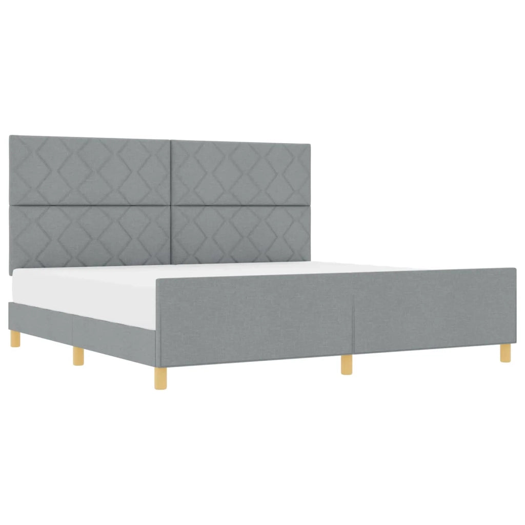 Struttura del letto Grigio chiaro 200 x 200 cm Tessuto