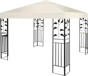 Copertura per Gazebo Tetto Ricambio per Gazebo Tetto del Padiglione 3x3 m (Beige)