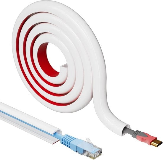 Organizzatore di cavi - Protezione di cavi per animali domestici - Scatole per cavi - per USB, cavi, cavi elettrici, cavi audio e video - bianco (15 x 10mm)