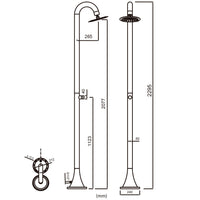 Doccia da Giardino ad Acqua Fredda in Acciaio Inox Soffione Rotondo Sined Luna TMP