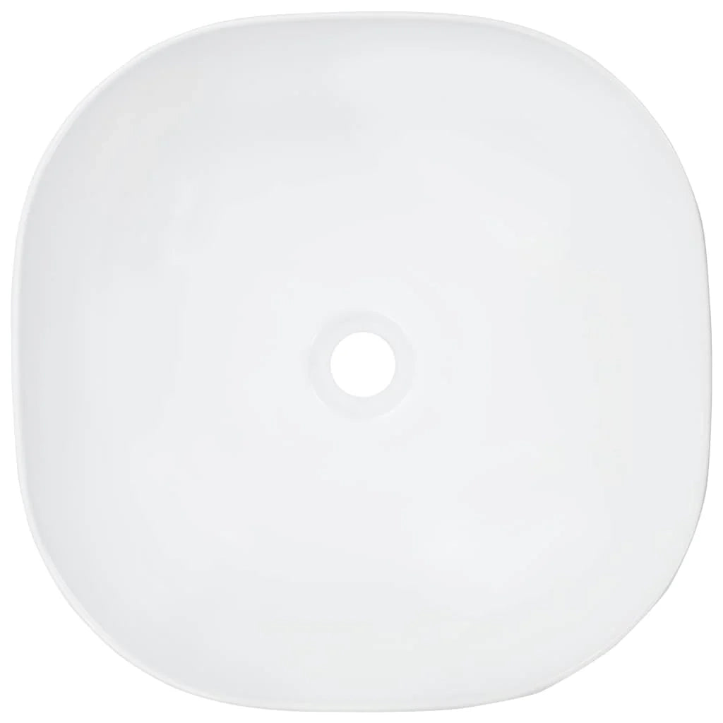 Lavabo da appoggio per l'interno del bagno bagno di servizio cabina WC 42,5 x 42,5 cm ceramica bianca 02_0002626