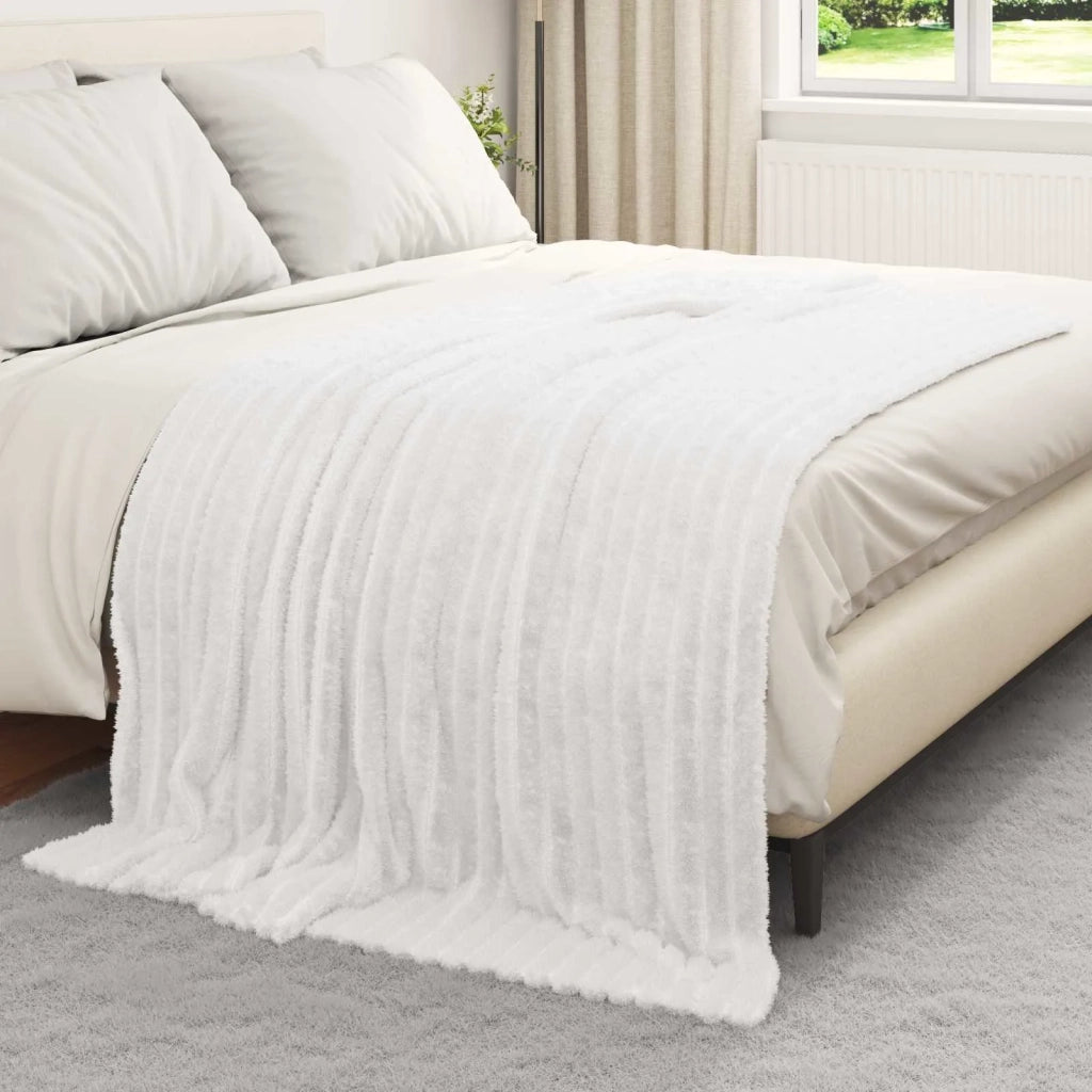 Coperte da Pile 6 pcs Bianco 200 x 150 cm Panno