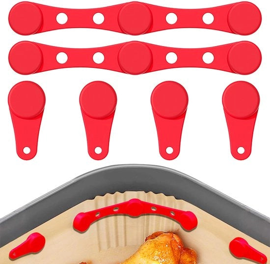 Accessori per Airfryer - Supporto per Carta da Forno in Silicone - Resistenze al Calore Magnetico - Accessori per Airfryer - Supporto per Carta da Forno con Presa Perfetta - Cucina Sicura - Accessori per Airfryer