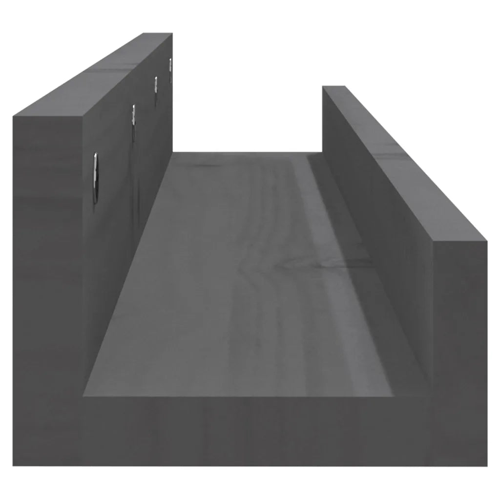 Mensole da Parete 2 pz Grigio 80x12x9cm Legno Massello di Pino cod mxl 32788