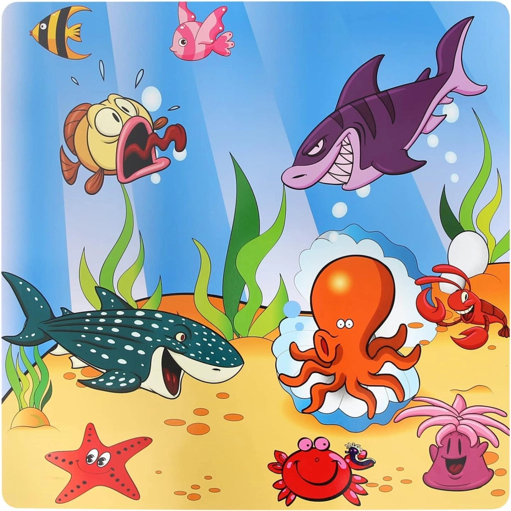 Set Mobili Tavolo e Sedie per Bambini Tavolino con 2 Sgabelli Soggiorno Design Oceano in Legno