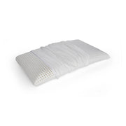 Talamo Italia Cuscino per Timo, 100% Made in Italy, Guanciale sfoderabile a "saponetta" in Memory Foam forato, Anallergico e Traspirante, 70x40xh12 cm