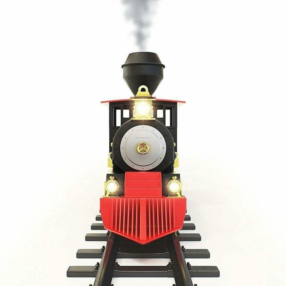 Trade Shop - Pista Trenino Giocattolo Bambini Treno Locomotiva Con Fumo Luce Suoni E 3 Vagoni -