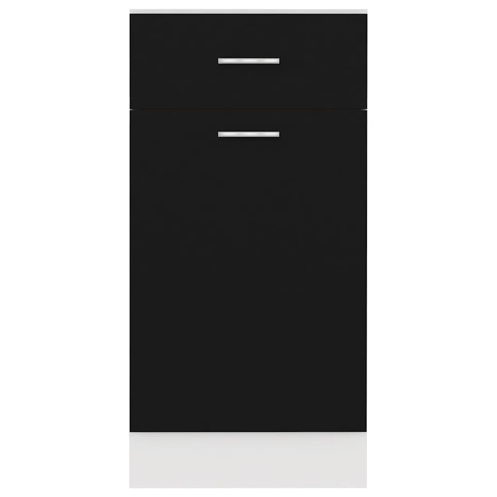 Pensile da cucina | Armadio Inferiore Cassetto ¡°Lyon¡± Nero 40x46x81,5cm