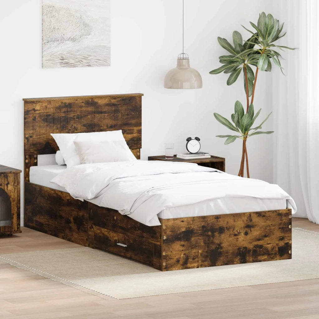 Struttura del letto Rovere fumé 90 x 190 cm Legno multistrato 3410953