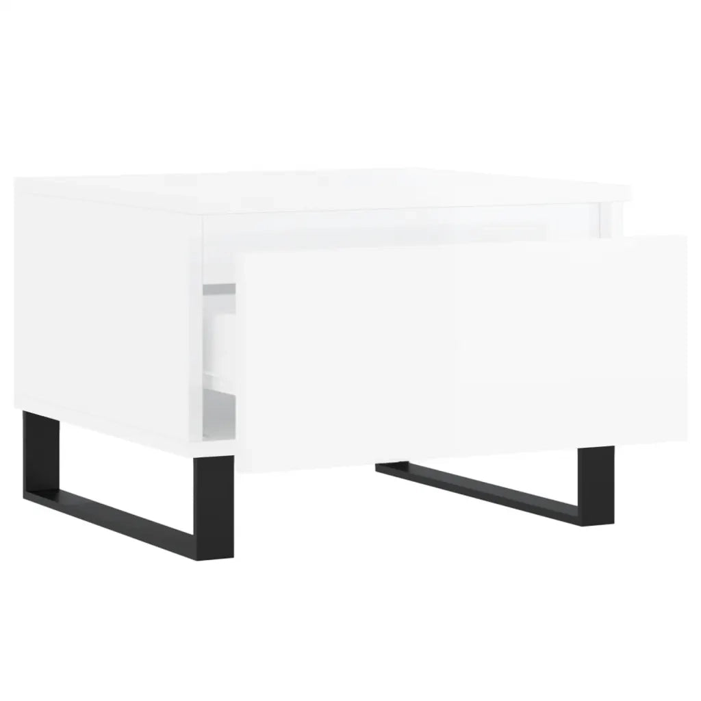 2 pz Tavolini salotto | Tavolino da caff¨¨ | Tavolino da Soggiorno Bianco Lucido 50x46x35cm Legno Multistrato