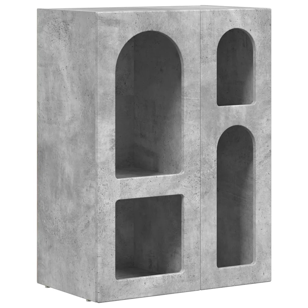 Credenza | Madia | Buffet da pranzo | Armadio da pranzo Grigio cemento 59 x 35 x 80.5 cm Legno multistrato