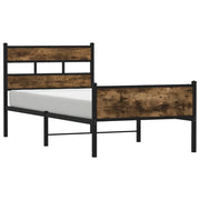 Letto singolo | Letto per adulti | Giroletto senza Materasso Rovere Fumo 90x190 cm in Truciolato