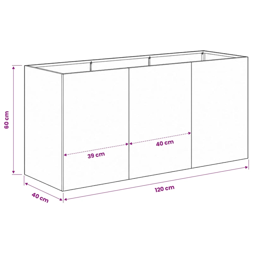 Vaso da giardino Bianco 120 x 40 x 60 cm 8005891