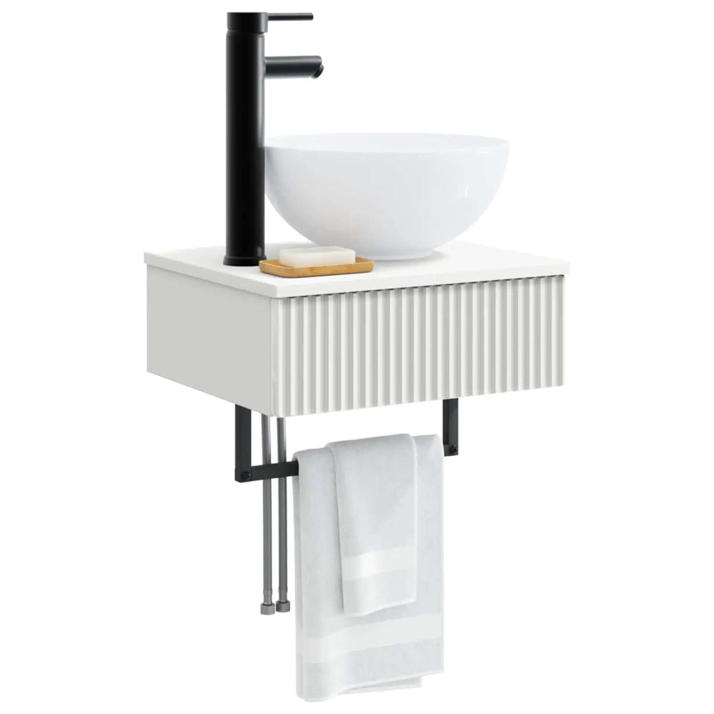 Lavabo da Parete Bianco 40 x 35 x 39 cm Legno ingegnerizzato