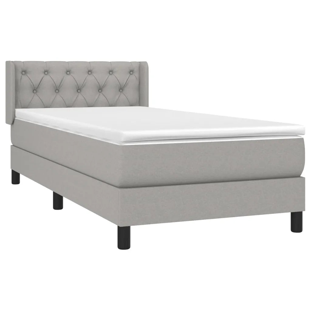 Giroletto a Molle con Materasso Grigio Chiaro 80x200 cm Tessuto 3129905