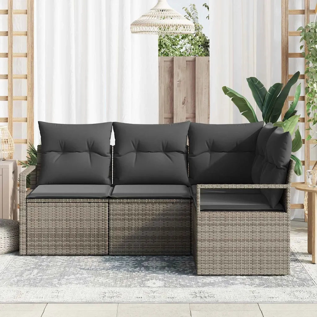 Set di divani 4 pcs Grigio polyrattan 3346359