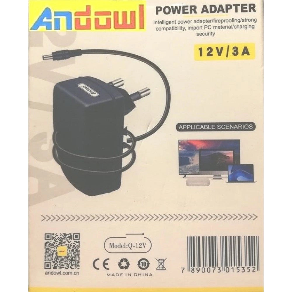 Trade Shop - Alimentatore Universale Stabilizzato Adattatore Alimentazione Ac/dc 12v 3a Q-12v -