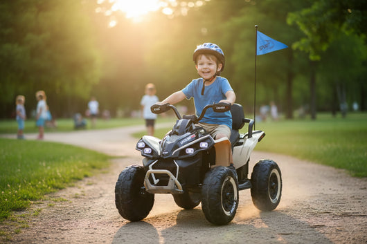Quad Elettrico per Bambini ATV Safari Gold 24V fino a 60 kg con Telecomando Beige