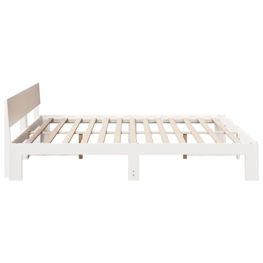 Letto matrimoniale | Letto per adulti | Struttura del letto Bianco 200 x 200 cm Pino massello
