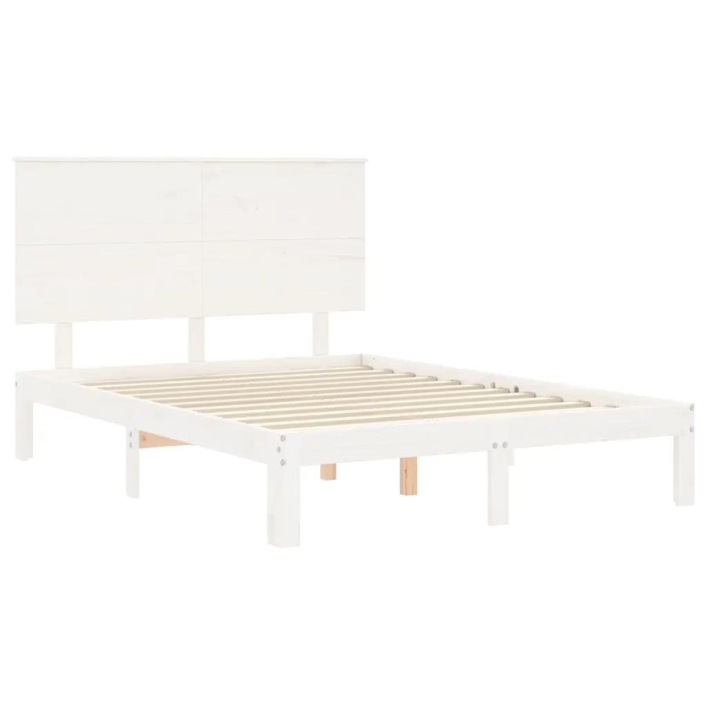 Giroletto senza Materasso-Struttura Letto Bianco 120x200 cm Legno Massello Pino 721941