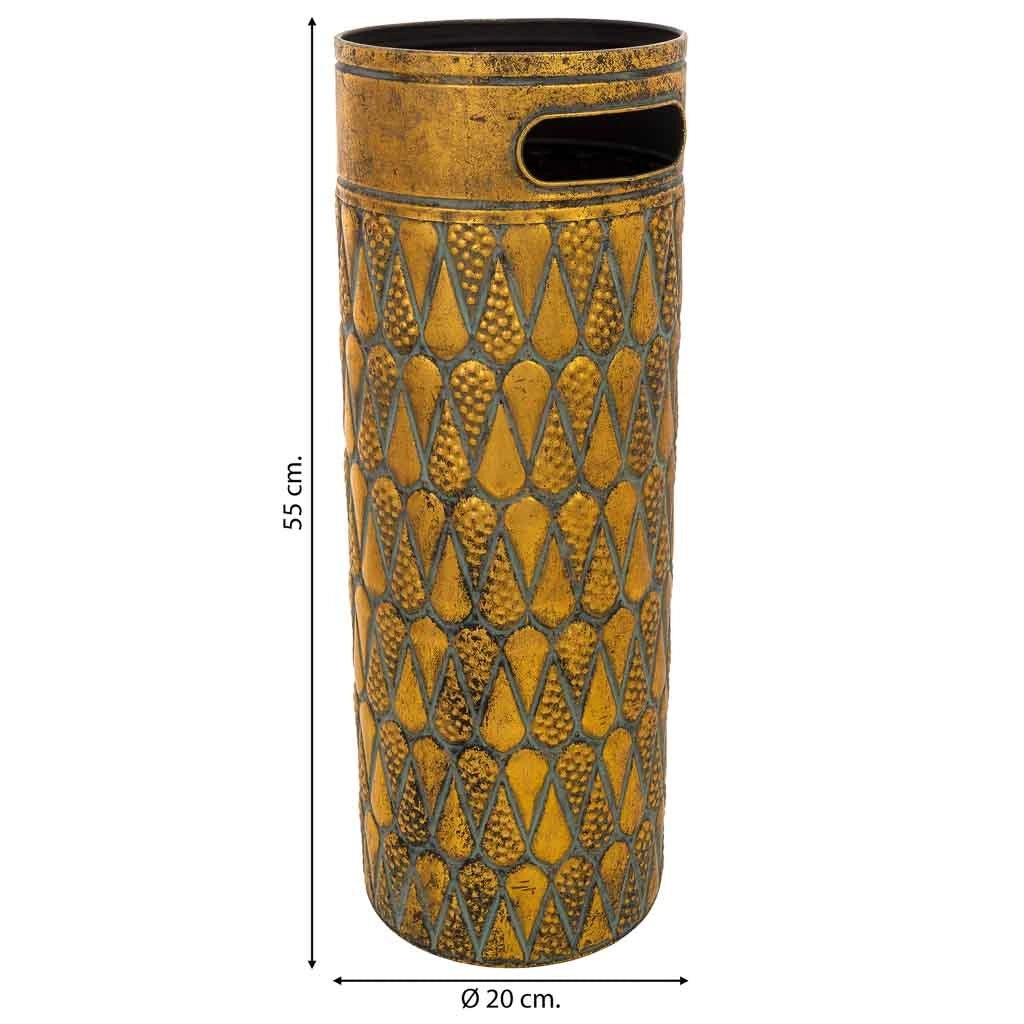 Portaombrelli metallo dorato 20x20x55h cm