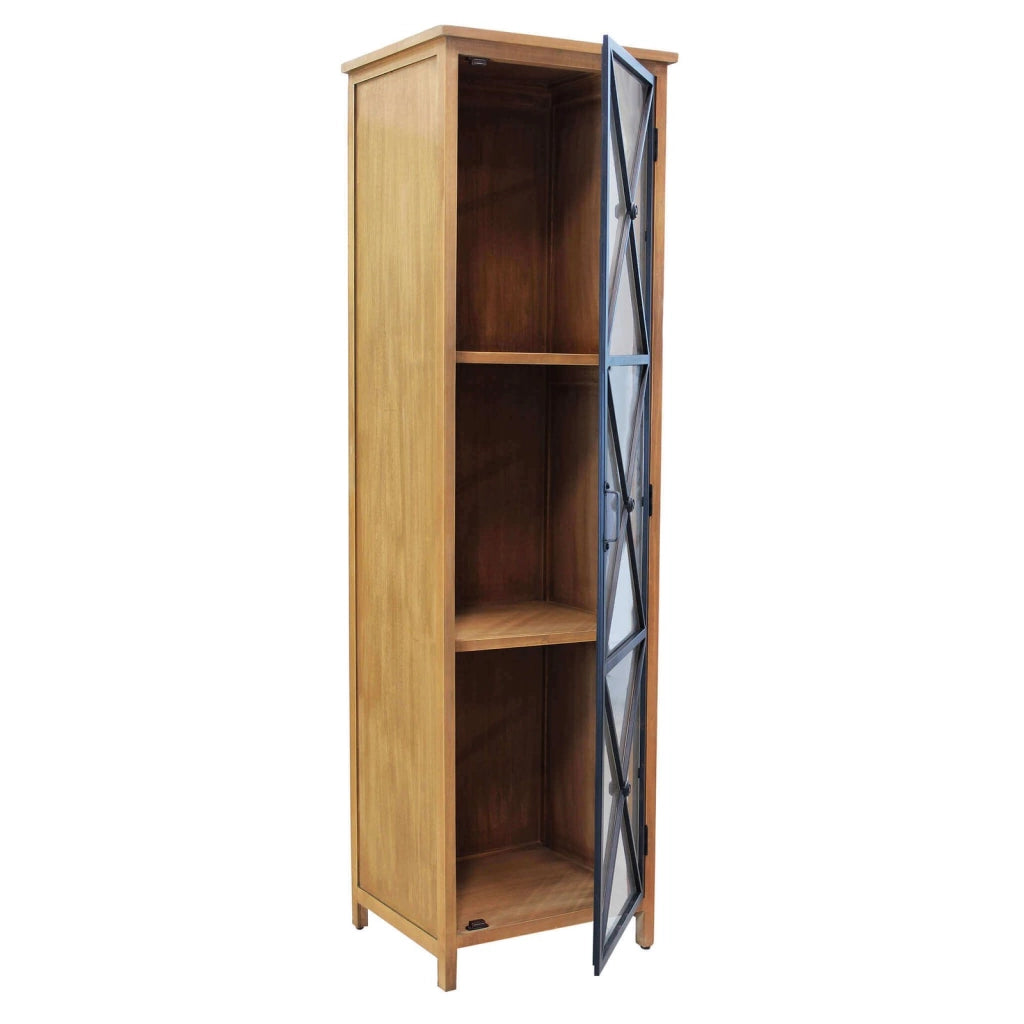 Vetrina industrial in Legno Metallo cm 53x46x183 5 - MONTGOMERY