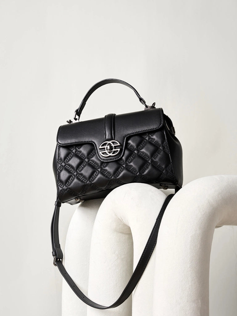 Borsa a tracolla da donna in vera pelle, borsa tote in pelle nera