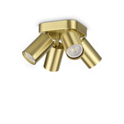 Plafoniera Dynamite 4 Luci Gu10 Ottone
