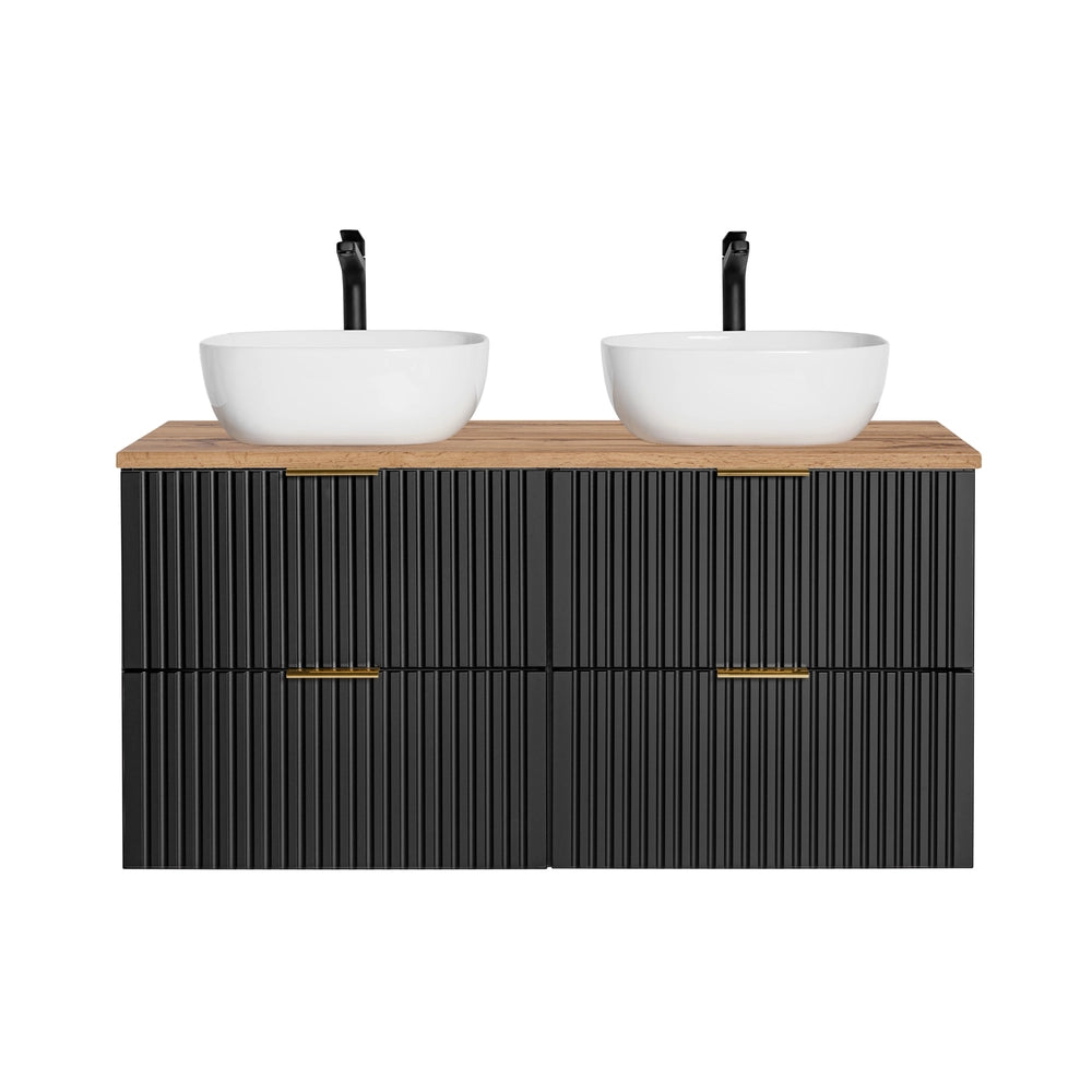 Set mobili bagno 120 cm con lavabi da appoggio Adel Black 120 cm