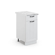 Mobiletto base per cucina Fame-Line Bianco rustico/Bianco 40 cm, PL Marmo Vicco