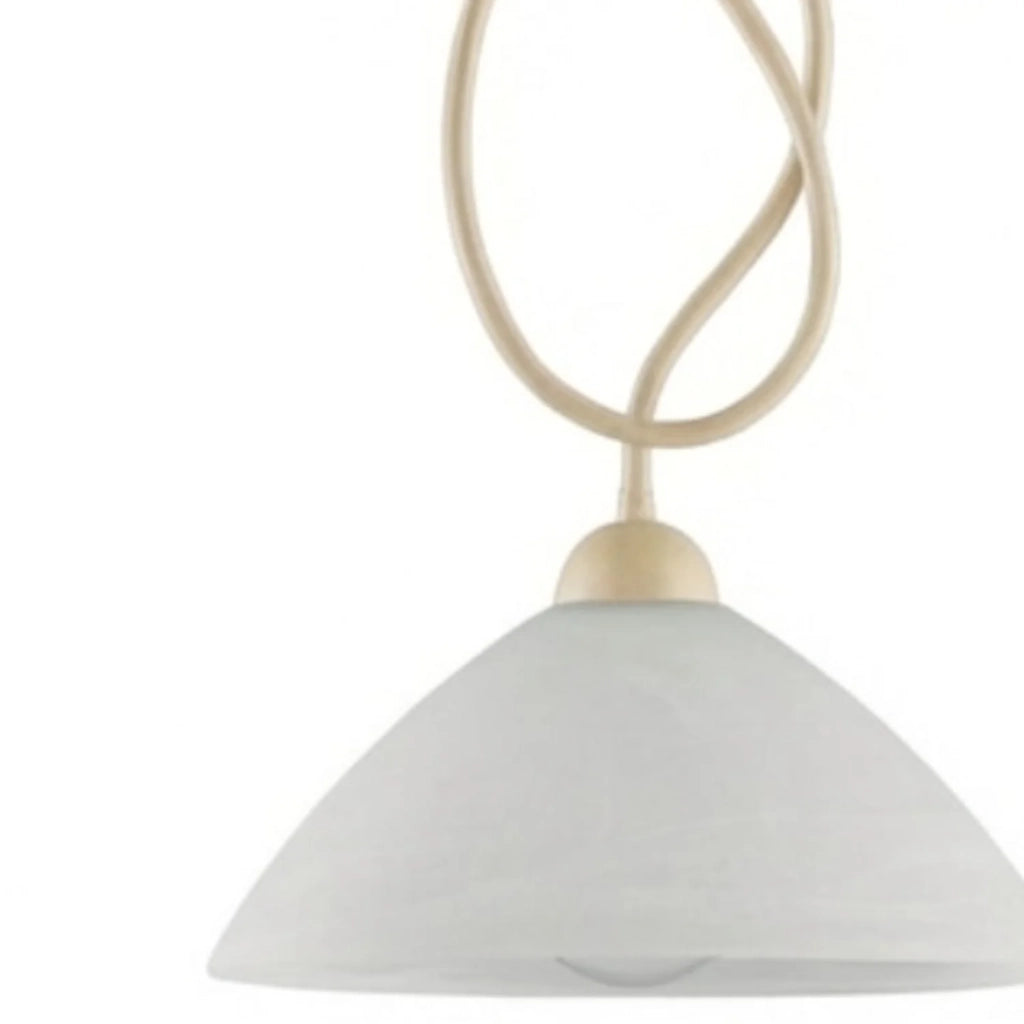 Lampadario Rustico Bistrot 1 Luce Avorio e Bianco LuceArt Classic