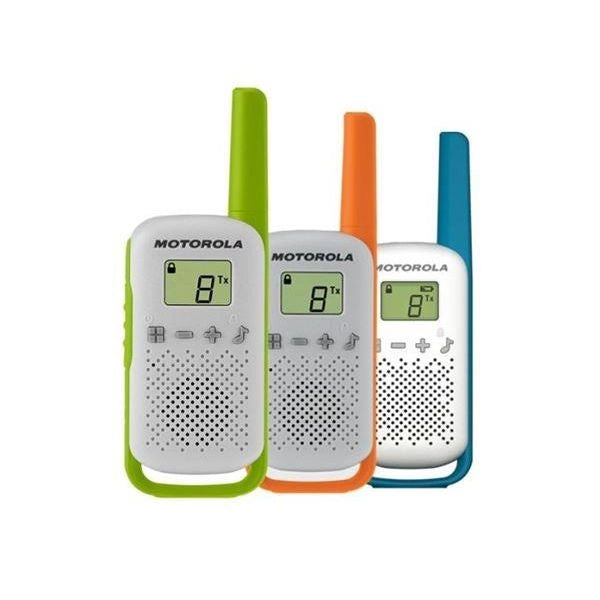 Motorola t42 ricetrasmittente 16 canali blu, verde, arancione, bianco - 59T42TRIPLEPACK