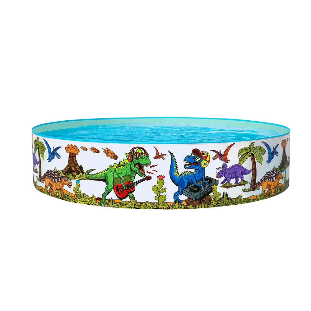 Trade Shop - Piscina Rigida Per Bambini 2+ Anni Con Motivo A Dinosauri ø183x38cm 946lt Giardino 55022 -