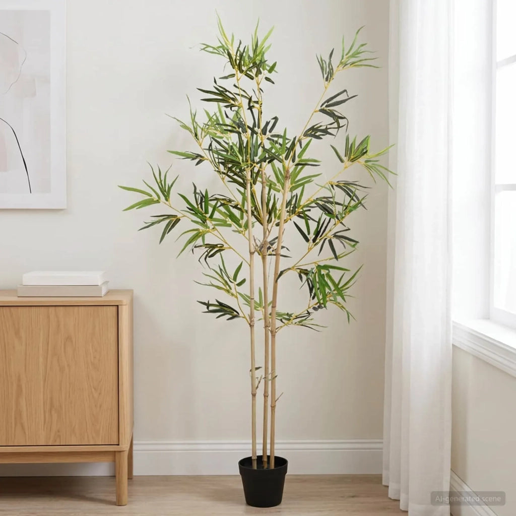 Albero di Bambù Verde 55 x 16 x 150 cm Tessuto e Bambù 42042069