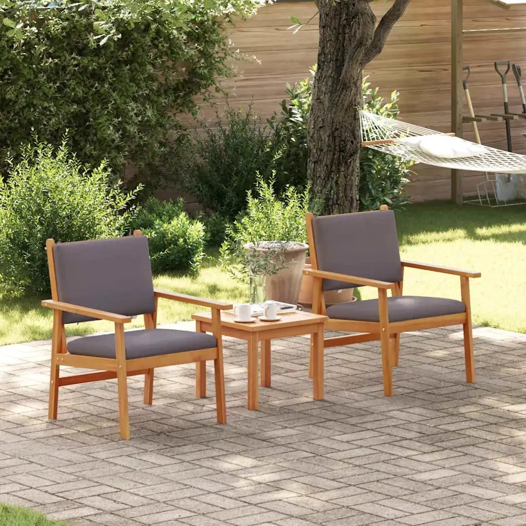 Sedia da Giardino 2 pcs Antracite Legno di Acacia Massello 4106580