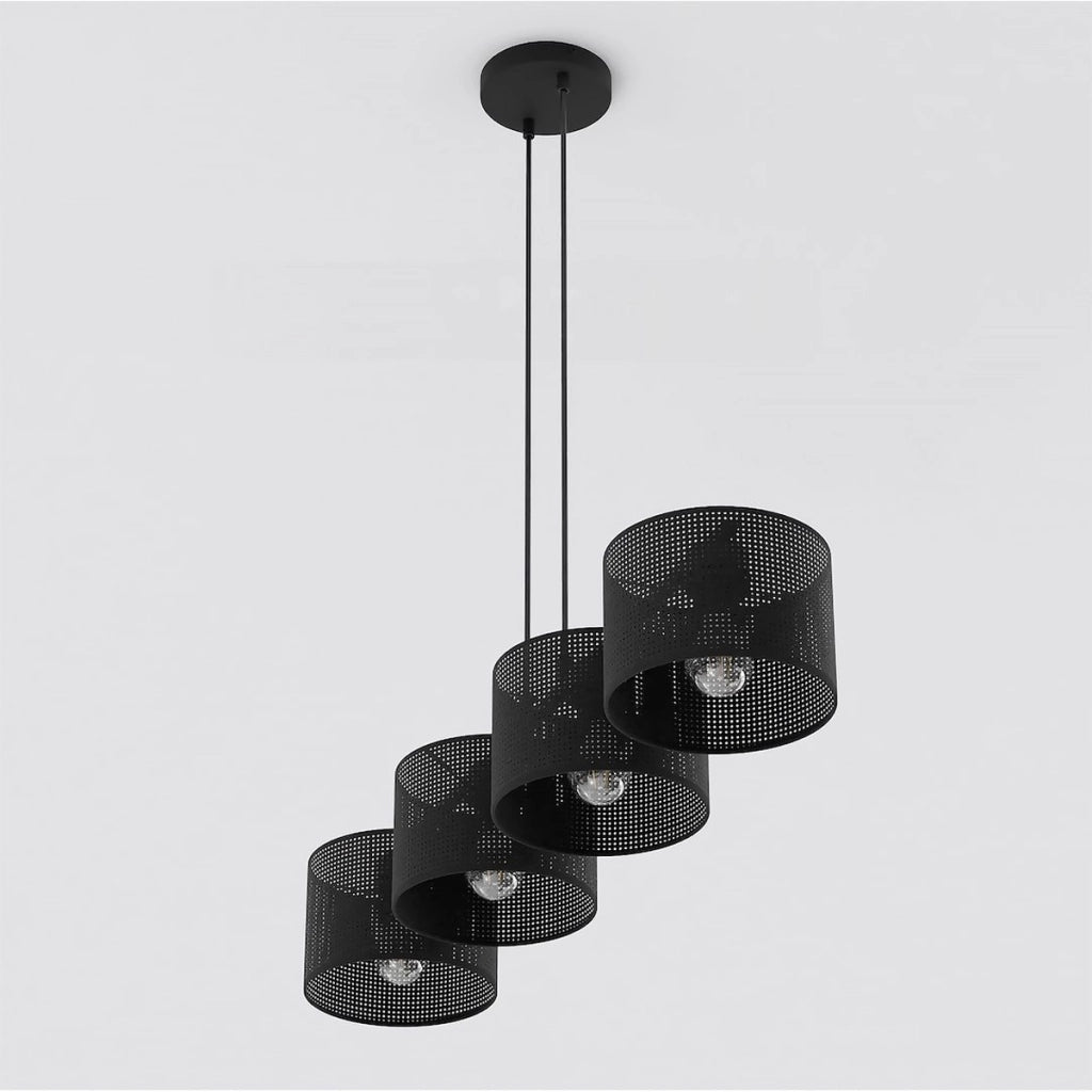Lampada a sospensione Lux in acciaio nero opaco