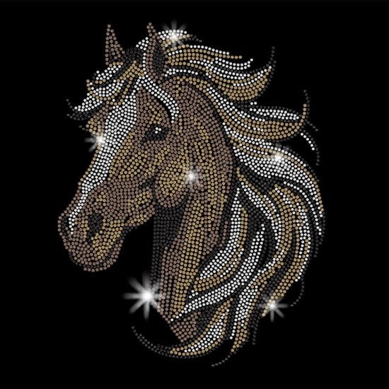 Strass Transfer per Cavallo per Strisce di Abbigliamento - Punti Luccicanti per Abiti